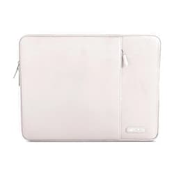 MOSISO Laptop Sleeve Bag Compatible with MacBook Air 15 inch M3 A3114 M2 A2941 2023 2024 / Pro 15 inch A1990 A1707, Surface Laptop 15, Dell XPS 15, Polyester Vertical Case with Pocket, Stone Gray