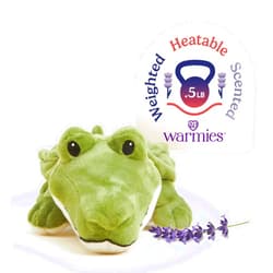 warmies Junior Microwavable & Weighted Stuffed Animals, Alligator - Heated Stuffed Animal Plushie for Warmth & Comfort - Cute Soft Plush Toys for Adults & Children (Boys, Girls, Babies & Toddlers)