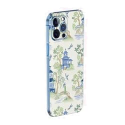 ROCKIA Phone Case Compatible with iPhone 15 Pro Max Colour Print Chinoiserie Silicone Phone Rubber TPU Shockproof Protective Side Striped Soft Cover