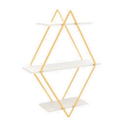 SHUICAO Wall Shelves Floating Shelves 3 Tier Floating Book Shelf, Versatile Geometric Wall Shelf, Metal Triangle Rack, Wall Mounted Corner Shelf (Color : B, Size : 70 * 15 * 70Cm)
