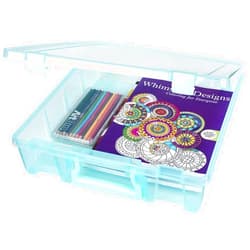 ArtBin 6955AA Super Satchel Compartment Box Clear Craft Organizer Storage Case - Aqua, Pack of 1