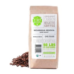 Tiny Footprint Coffee - Fair Trade Organic Nicaragua Segovia Dark Roast |Whole Bean Coffee | USDA Organic | Fair Trade Certified | Carbon Negative | 16 Ounce