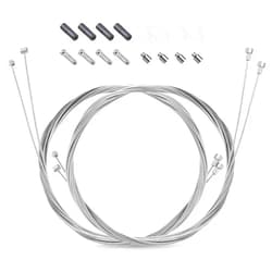 Gionfe 4PCS Universal Bike Brake Cable,Replaceable Brake Inner Wire Cable, Include Free Cable Cap End Crimps O-Rings Accessories, Professional Bicycle Brake Line For Mountain Bikes MTB or Road Bikes, 2M Long