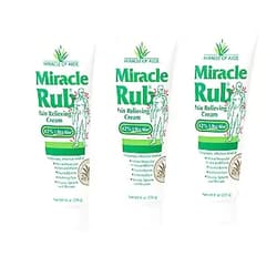 Miracle of Aloe Miracle Rub Pain Relieving Cream with 42% Aloe, 8 oz Tube (3 Pack)