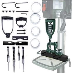 DNYSYSJ Bench Drill Locator Set,Woodworking Bench Mortiser Square Hole Chisel Drilling Machine Location Tool Tenoning Chisel Mortising Mortise Locator Set Attachment for Drilling Machine (No Bench Drill)