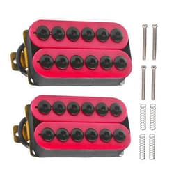 SAPHUE Adjustable Metal Double Coil Electric Guitar Pickups Humbucker Punk Neck/Bridge Pickup (Pink)