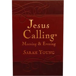 By Sarah Young (Author) Jesus Calling Morning and Evening, Brown Leathersoft Hardcover, with Scripture References: Yearlong Guide to Inner Peace and Spiritual Growth (A 365-Day Devotional)