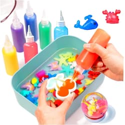 HFCHUPIN Magic Water Elf Toy Kit, Water Gel Kit with 6 Magic Gels,2 Bottles Ofluminous Gel 8 Sea Creature Molds. Birthday Gifts, Party Favors, Arts & Crafts DIY Kits for Kids