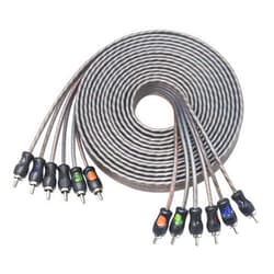 RECOIL RCI620 100% Oxygen Free Copper 20ft 6-Channel RCA Audio Cable, Twisted Pair with Noise Reduction