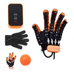GENDOING Rehabilitation Robot Glove for Stroke Hand Finger, USB Chargeable Recovery Equipment Rehab Robotic Glove for Hemiplegia, Strength Adjustment, Mirror Mode, Portable Belt