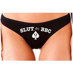 Knaughty Knickers Slut for BBC queen of spades QoS tattoo panties big black cock