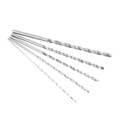 Walfront 5PCS Extra Long High Speed Steel Drill Bit Sets Straight Shank Drill Bit Tool Wood Drill Bit Set Diameter 2-5mm Length 150mm~160mm/5.91~6.3in