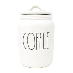 Rae Dunn By Magenta COFFEE Ceramic LL Medium 8 x 5 Canister (White)