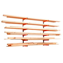 Bora Wood Organizer and Lumber Storage Rack with 6-Level Wall Storage Racks – Indoor and Outdoor Use, In Orange PBR-001