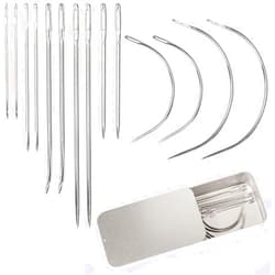Yklbpd 14 Pcs Heavy Duty Hand Sewing Needles Kit, Leather Sewing Needles Needles for Hand Sewing,for Upholstery, Leather, Carpet Canvas Repair