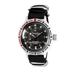 Vostok Europe VOSTOK | Classic Amphibian Automatic Self-Winding Russian Diver Wrist Watch | WR 200 m | Fashion | Business | Casual Men's Watches | Model 420270 Black Strap