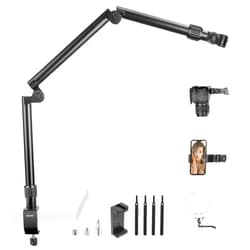 NEEWER Flexible Overhead Camera Mount Desk Stand with Phone Holder, 35.4
