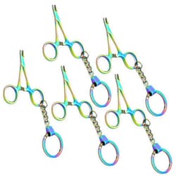 AAProTools Set of 5 Multi Titanium Rainbow Miniature Needle Driver Surgical Instruments Keychain