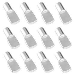 Delatanus 1/4 Inch Shelf Pegs,Spoon Shape Support Pins for Shelves Cabinets Furniture Nickel Plated-40Pcs