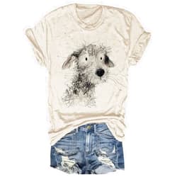 Beopjesk Womens Summer Giraffe Printed T-Shirt Funny Cute Animal Graphic Tees Tops