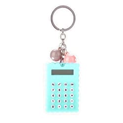fosa Mini Portable Cute Cookies Key Chain Calculator for Kids Children Gift, Candy Color Pocket Standard Function Calculator for Girls Boys(Green)