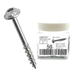 Santie #8 x 2 in. Coarse Zinc-Plated Steel Square-Head Pocket Screw (50-Pack)