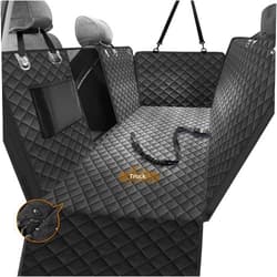 nzonpet Dog Back Seat Covers for Trucks, 100% Waterproof with Big Mesh Window, XL Nonslip Scratchproof Dog Truck Hammock, Heavy Duty Seat Covers for Full Sized Pickup Trucks F150- Black