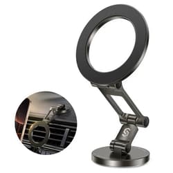 Syncwire Fits MagSafe Car Mount for Car Dash&Tesla Screen[All-Metal] Magnetic Phone Holder, [Flexible Three-axis]360° Rotation Car Mount Strong Magnets Car Phone Holder for iPhone 16 15 14 13 Pro Max
