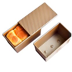 ZHUOJIA Bread Pan with Lid Non-Stick Carbon Steel Baking Pan Pullman Bread Pan Bread Box Toast Mould with Lid for Baking Baking Rectangular