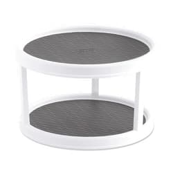 Copco Non-Skid Turntable, 2-Tier, 12-Inch, Durable & Easy Clean, White/Gray