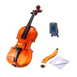 ENO MUSIC Professional Colorful LCD Display Easy Control Clip on Violin Viola Tuner and Violin Should Rest Kit for Beginners