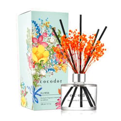 Cocod'or COCODOR Flower Reed Diffuser Set / 6.7oz / Dark Vanilla&Sandalwood/Scent Diffuser with Sticks Home Fragrance Reed Diffuser for Bathroom Shelf Decor