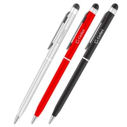 Works for Casio by Cellet PRO Stylus Pen for Casio G'zOne Commando 4G LTE with Ink, High Accuracy, Extra Sensitive, Compact Form for Touch Screens [3 Pack-Black-Red-Silver]
