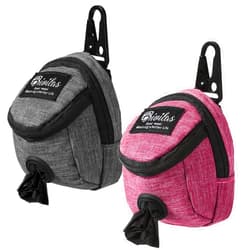 Talltalk 2 Pieces Dog Treats Bag Pet Poop Treat Bag Holder Dog Poop Treat Bag Dispenser Outdoor Holder Carrier Dog Waste Zipper Pouch with Metal Button for Most Dog Leash, Pink, Gray