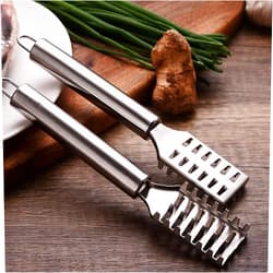 RJfashion Pinyu Scale Scraping Artifact Household Stainless Steel Scale Scraping Device Manual Scale planing Metal Silver, 3.6cm*20cm