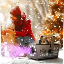 VEVOR Snow Machine, 800W Snow Making Machine with 9 LED RGB Lights and Remote Control, High Output Snowflake Maker Stage Snow Effect for Christmas, Halloween, Wedding, DJ Parties and Valentine's Day