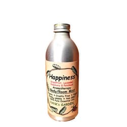 Hank's Garden HAPPINESS Aromatherapy Body Room Mist Spray - Lavender, Grapefruit, Rosemary, Patchouli - 100% Pure Essential Oils, Vegan, Organic, Non GMO (8 oz Refill)