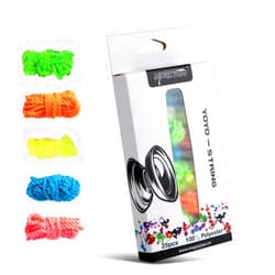 MAGICYOYO Yoyo Strings 25 Pack, Professional 100% Polyester Replacement Yo Yo Strings for Responsive Yoyos & Unresponsive Yo Yos, 43.3 Inches/110cm - Blue, Green, Yellow, Orange, Pink