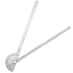 Outus Angle Protractor Angle Finder Ruler Two Arm Stainless Steel Protractor Woodworking Ruler Measure Tool with 0-180 Degrees(30 cm/ 11.8 Inch)