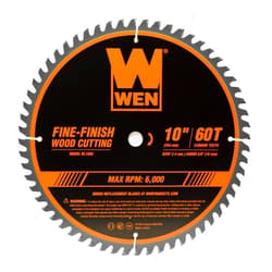 WEN BL1060 10-Inch 60-Tooth Fine-Finish Professional Woodworking Saw Blade for Miter Saws and Table Saws, Silver,Pack of one