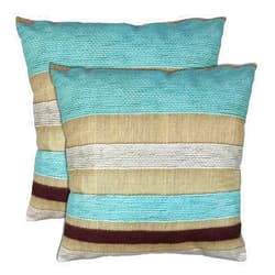 KUKNOS 20X20 Beige and Teal Decorative Pillow Covers Turquoise and Brown Couch Pillow Covers Light Blue Sofa Pillow Covers for Living Room Bedroom Set of 2