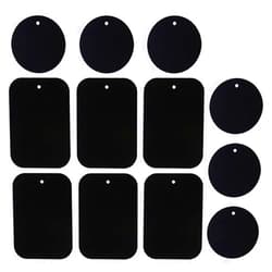 DSTELIN Smartphones Metal Plate 12 Pack for Phone Car Mount Holder Cradle with 3M Adhesive (Compatible with Magnetic Mounts) - 6 Rectangle and 6 Round, Black