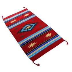 Onyx Arrow Southwest Area Rug - Washable Boho Rug - Indoor or Outdoor Rugs - Farmhouse Decor - Western Rugs for Living, Dining, Bedroom & More (Center Diamond, Dark Red/Black, 20 x 40 Inches)