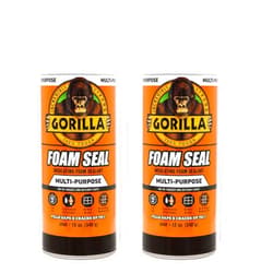 Gorilla Foam Sealant, Insulating, Multi-Purpose, Fills Gaps & Cracks, Polyurethane Expanding Foam Insulation, 12oz Can, Light Gray Color, (Pack of 2)