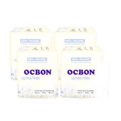 OCBON Unscented Ultra Thin Sanitary Pads (64 Count, Regular) – Organic Cotton Feminine Pads with Wings for Women, Super Absorbent & Soft, Period Protection, Hypoallergenic