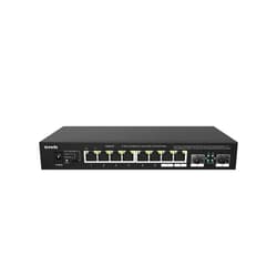 Tenda TEM2010F, 8 Port 2.5G Ethernet Switch Support NAS 5G Transmission, Unmanaged 2.5G Switch with 8 x 2.5G Ports, 2 x 2.5G SFP Slots, 50Gbps Switching Capacity, Fanless, Limited Lifetime Protection