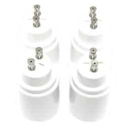 RuiLing 4-Pack GU10 to E26/E27 Lamp Holder Base Heat Resistant Material LED Light Converter Adapter Bulb Holder Accessory (White)