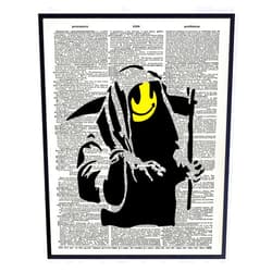 YELLOWBIRD ART & DESIGN Banksy Grim Reaper Graffiti Dictionary Art - 8x10 Smiley Face Poster - Modern Home or Dorm Decor, Contemporary Wall Decoration Print - Funny Gift for Street Art Fans - Unframed Photo Print Sign