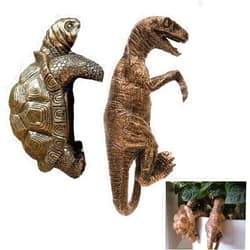 Rltshido Tortoise Figure for Plant Pot Hanger Tortoise Pot Hanger Turtle Plant Pot Cute Animal Shaped Pots Plant Buddy Decorations of Yard Ornaments Pot Decorations for Outdoor Planters (Tortoise and Dinosaur)