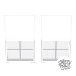 Tandefio 2 Pcs 12''X18'' White Flush Mount Shed Window with Tempered Glass and Screen Household Windows Sliding Windows with Vertical Slider and Screws for Chicken Coop Sheds Barns